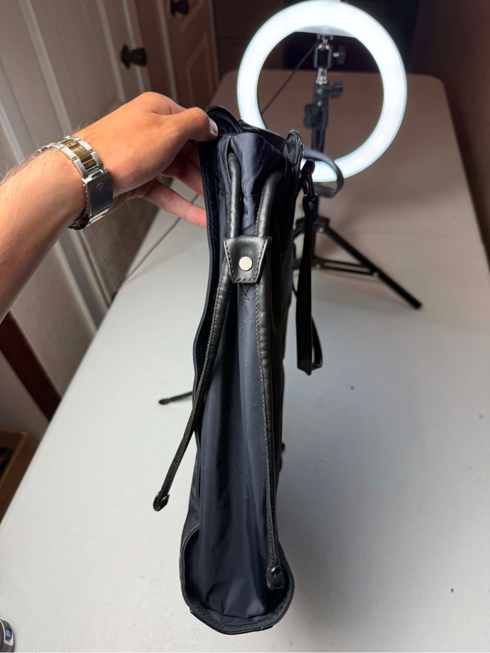 Burberry | Black Blue Nylon Buckleigh Packable Shopper Tote Bag | Authentic - Picture 4 of 16